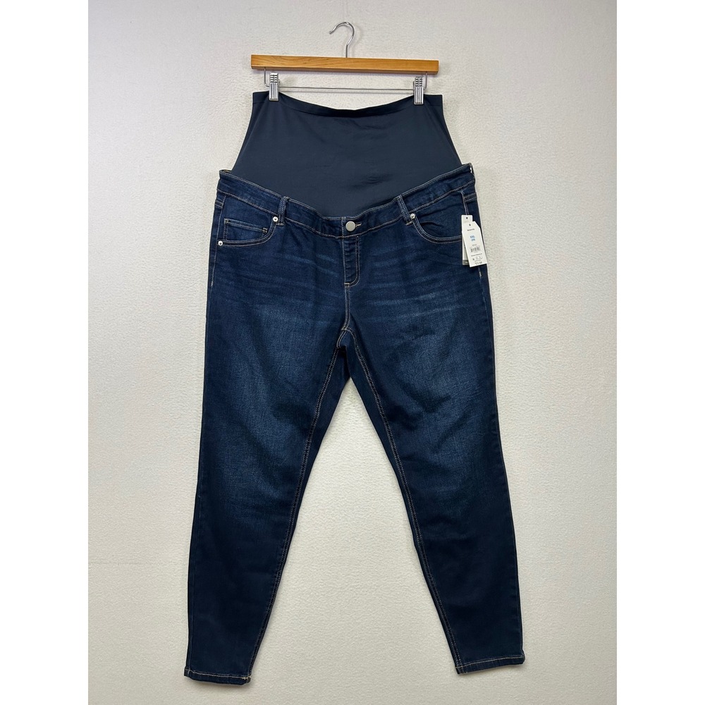 Maternity Time and Tru Womens XXL 20 Dark Wash Skinny Full Panel Jeans